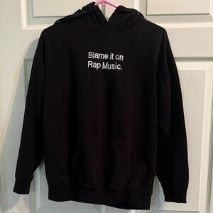 Black Hoodie with White Text